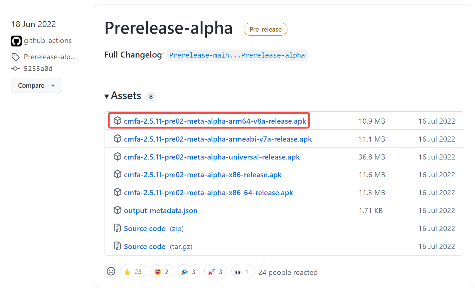  Download CMFA release arm64-v8a.